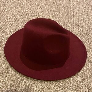 Stylish Burgundy Fedora Hat